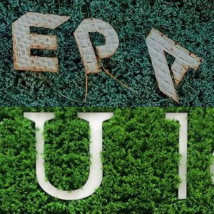 green wall with logo with UV/ without UV
